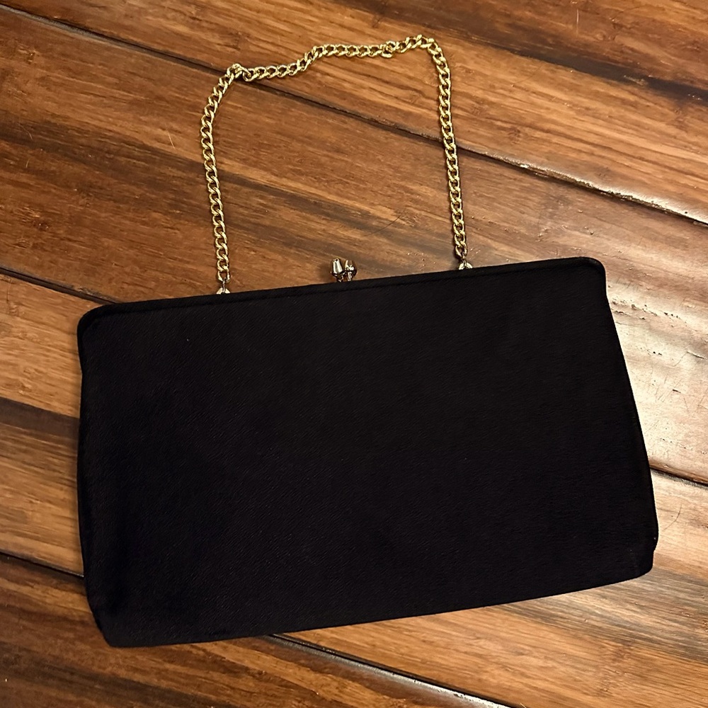 Vintage HL USA Black Clutch, Harry Levine Clutch purse